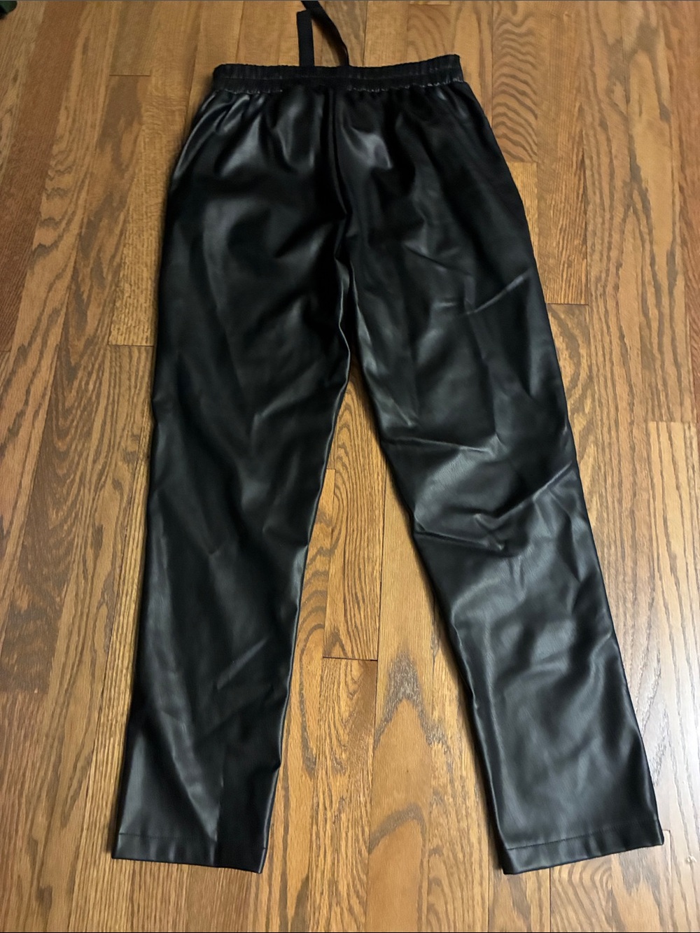 Black Faux Leather high waisted pants NWT - Picture 2 of 4